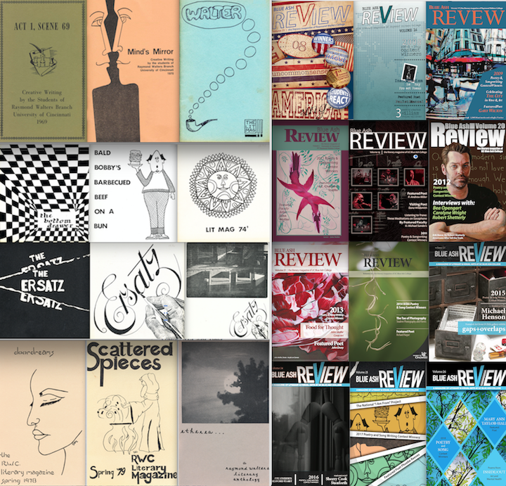 Blue Ash Review magazine covers collage