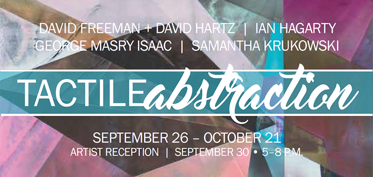 Art Gallery "Tactile Abstraction" header design 