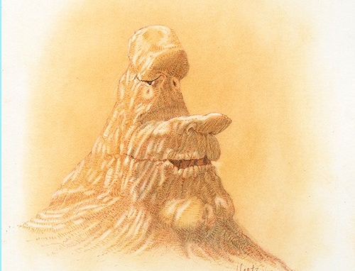 1. Pareidloia: Rockface Series, No. 3, colored pencil on paper, 11" x 14" (2016)