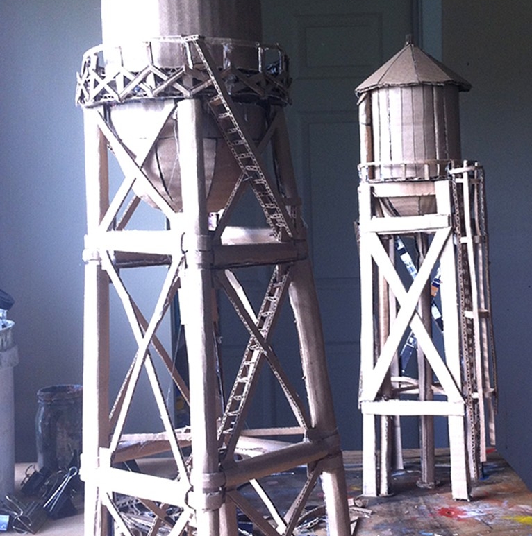 4. Dysfunctional Systems (two pieces), cardboard, 18” x 7” x 7” each (2016)