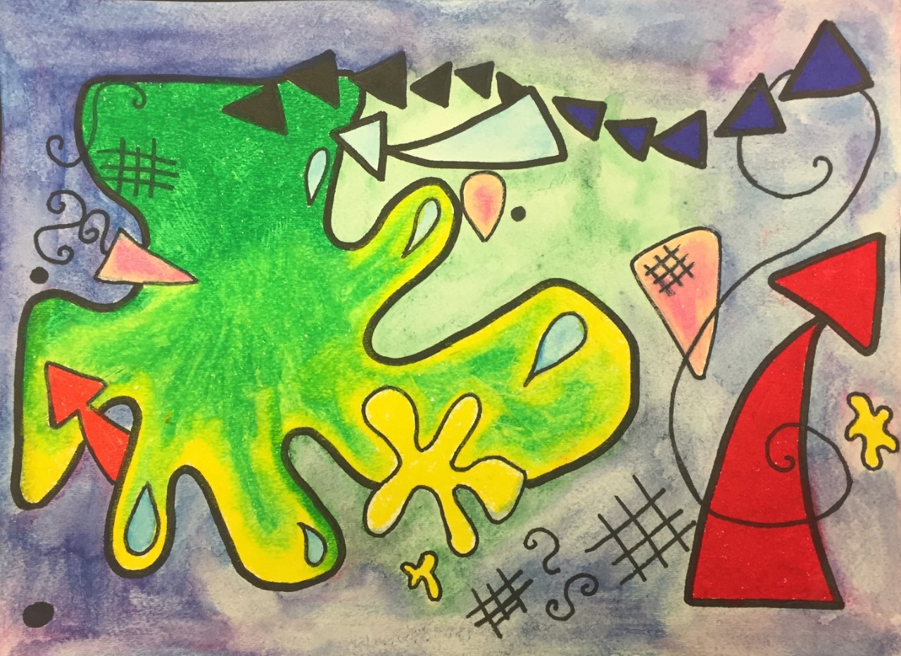 Amy Mrusek – Boundaries, oil pastel and watercolor, 11.5” x 18” (n.d.), NFS