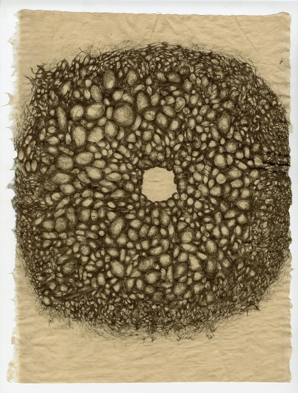 6. Stones, intaglio print on handmade gampi paper, 17” x 19” (2015)