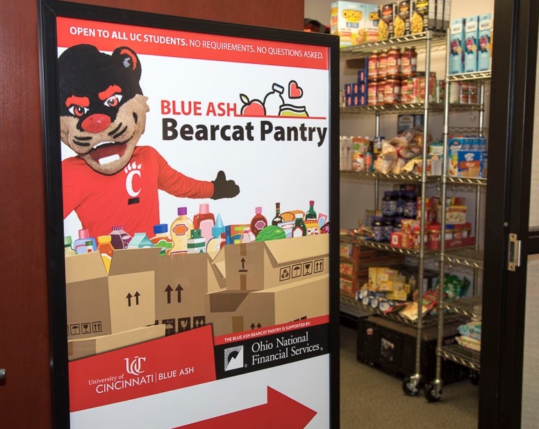 UC Blue Ash Bearcat Pantry sign at entrance
