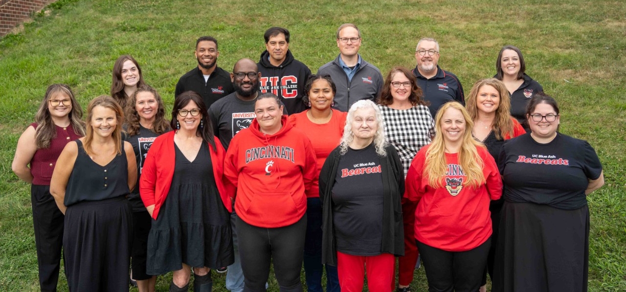 group of UC Blue Ash advisors outside