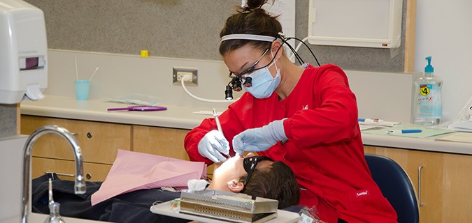 Dental Hygiene student in lab