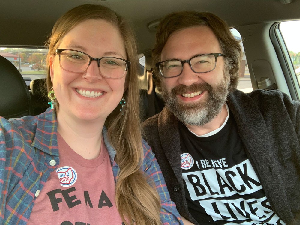 Smiling man and woman