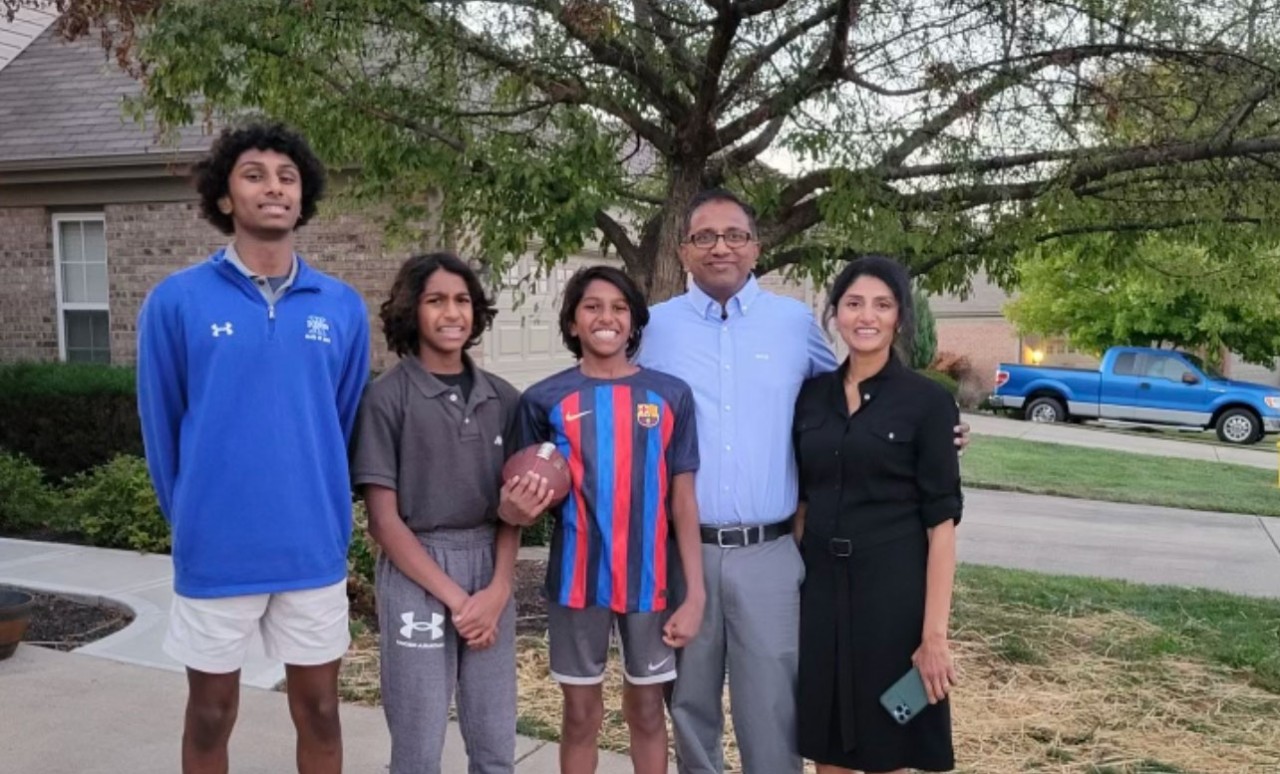 Associate Professor Ana Vamadeva with his family