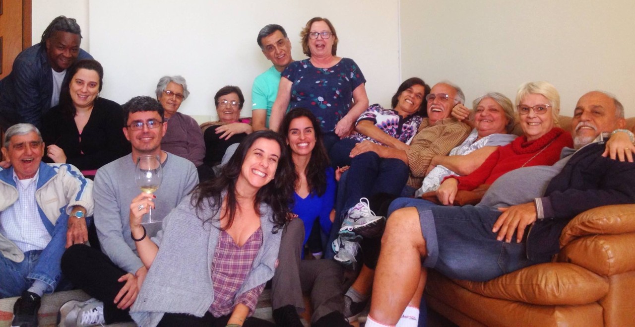 Carolina with her family in Brazil.
