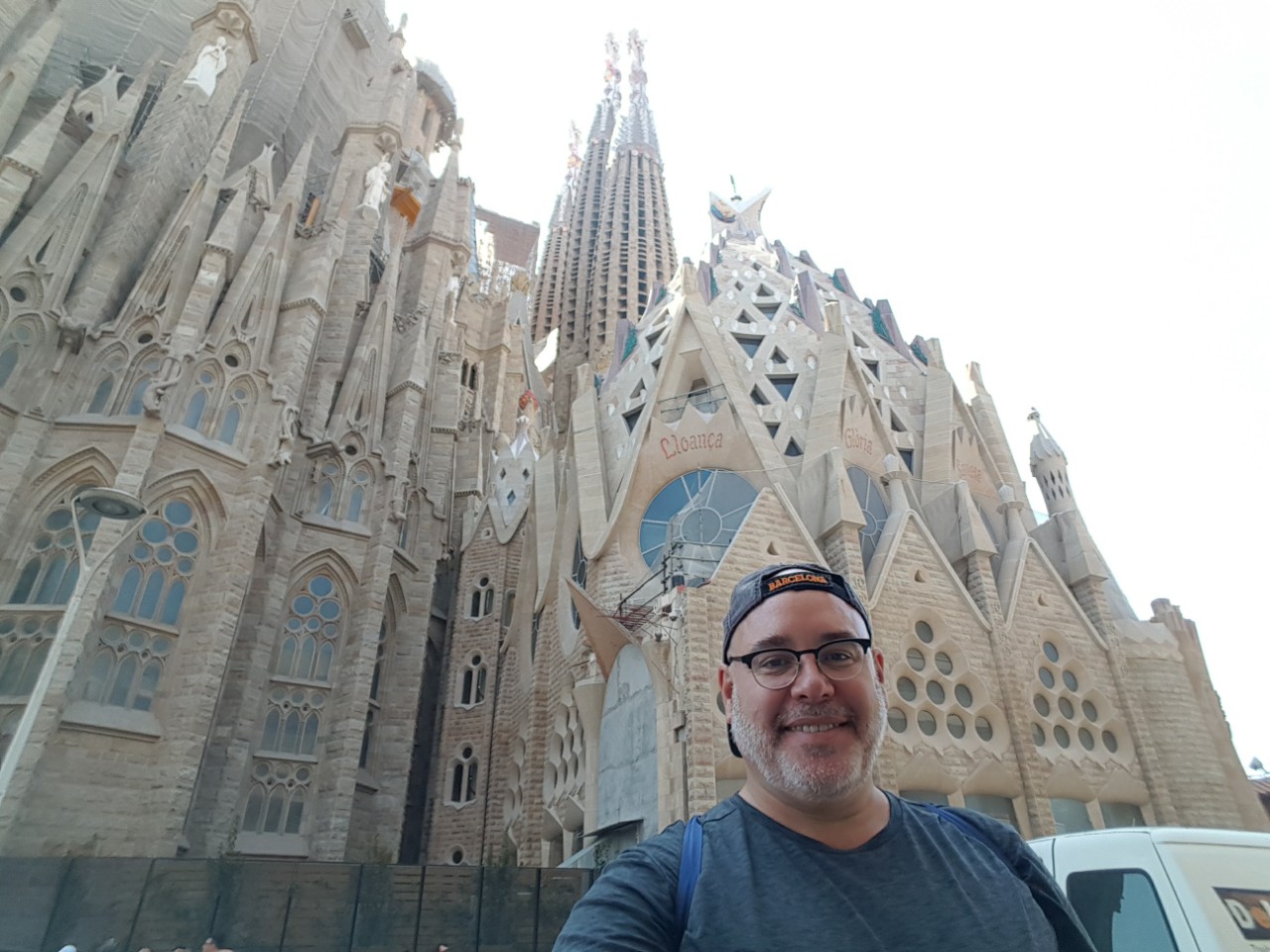Erick Carerro in front of Barcelona cathedral