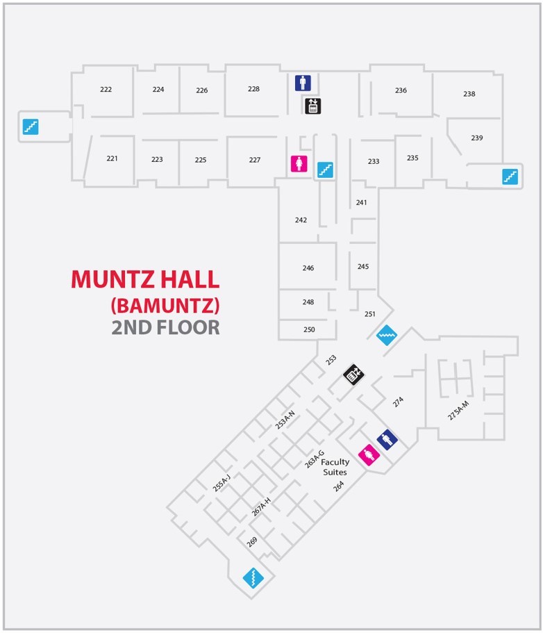 Muntz Hall second floor layout map
